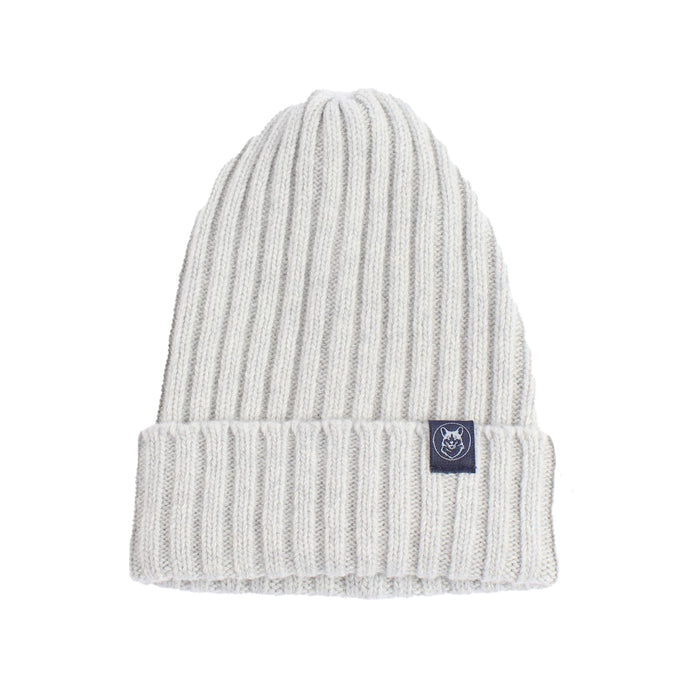 Grey Women's Ribbed Wool Beanie