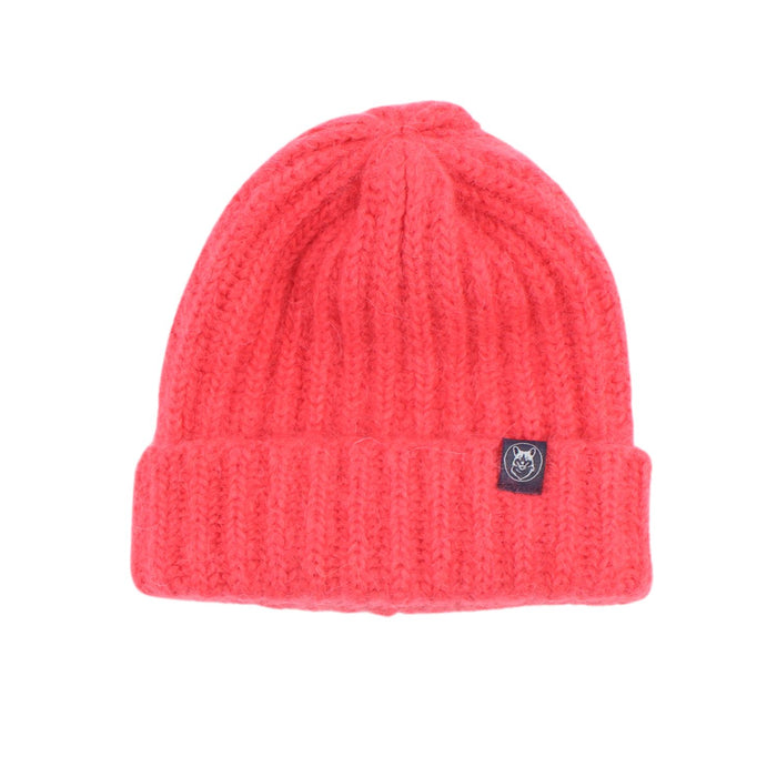 pink mohair hat on a white background