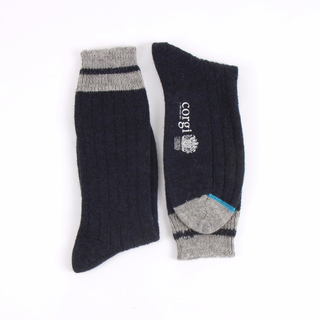 Men's Striped Cuff British Wool Socks