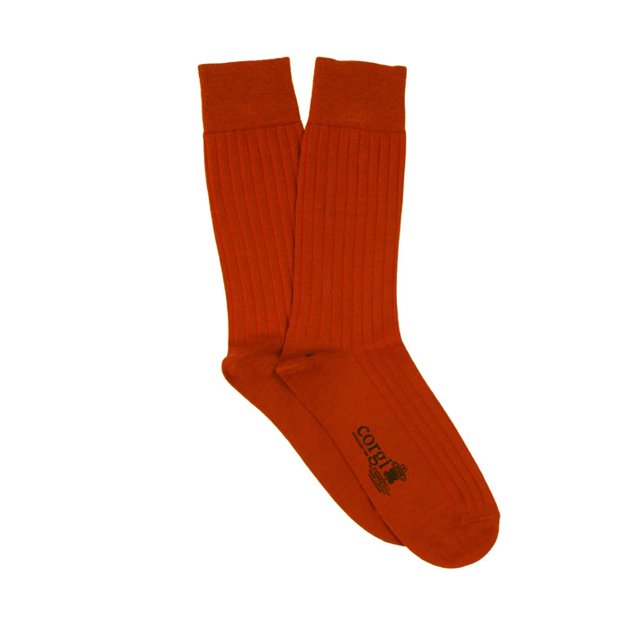Men's Tenby Merino Wool Socks in Rust