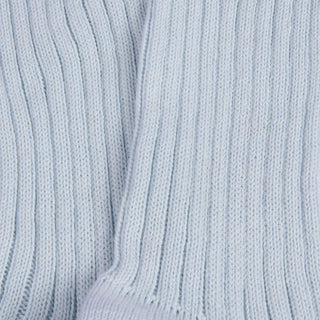 Close-up of light blue ribbed fabric texture