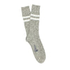 A pair of striped men's boot socks in green marl.