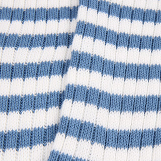 Close-up of blue and white striped fabric