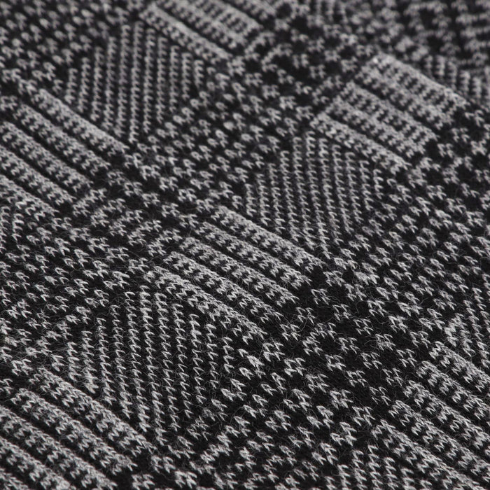 close up showing the check sock pattern