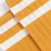 Close-up of yellow and white striped fabric