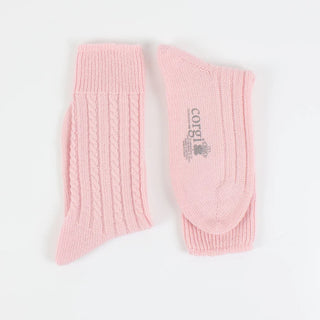 Women's Handmade Mini Cable Pure Cashmere Socks
