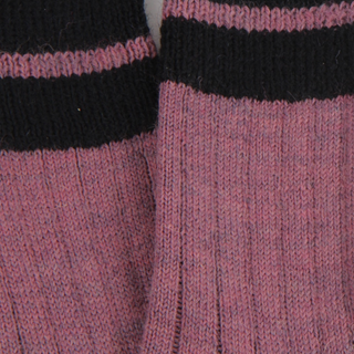 Close-up of pink and navy striped fabric