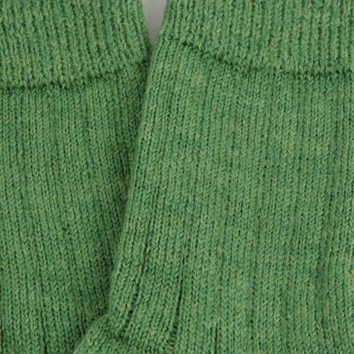 Close-up of green knitted fabric texture