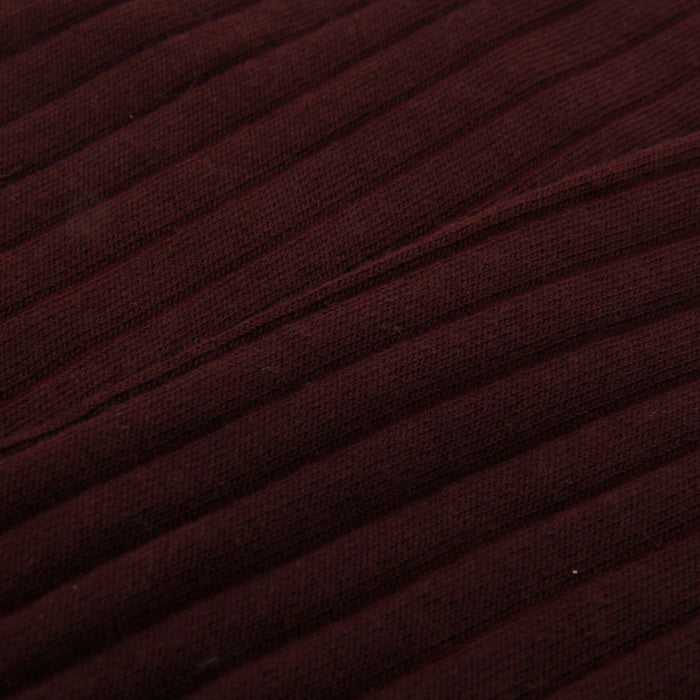 Close-up of wine colour ribbed fabric texture