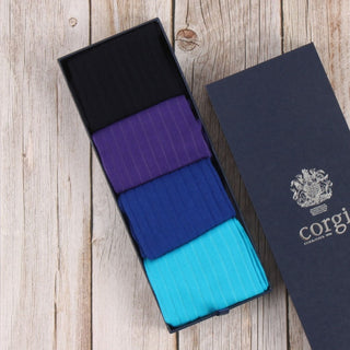 Men's 4-Pair Brecon Blue Gift Box
