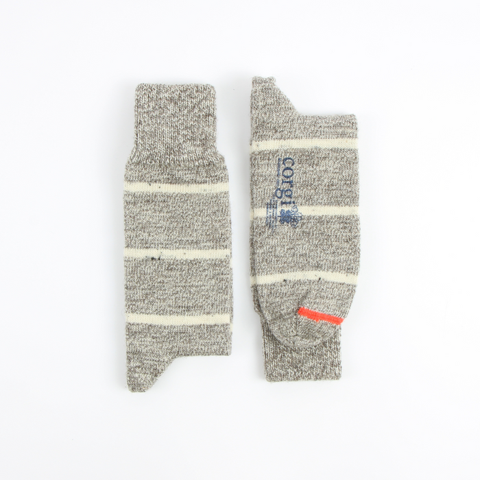 British Wool socks laid flat side by side on a white background.