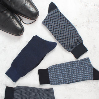 Men's 4-Pair Navy Dress Socks
