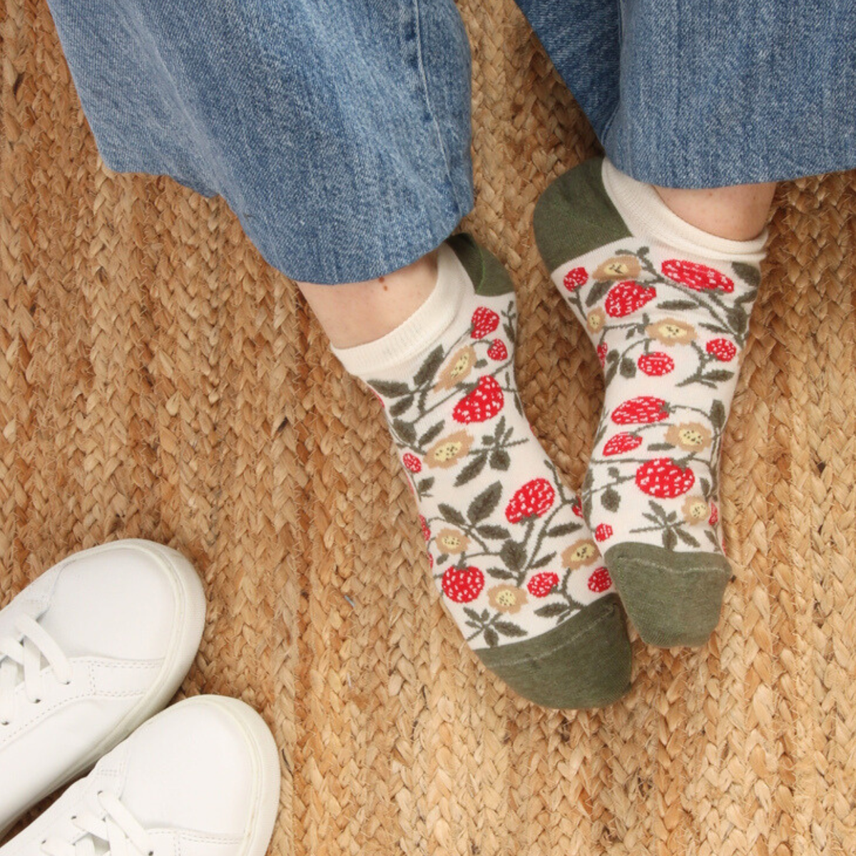 Women's Strawberry Cotton Trainer Socks