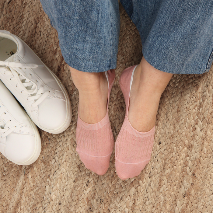 Women's Cable Mercerised Cotton Invisible Socks - Corgi Socks