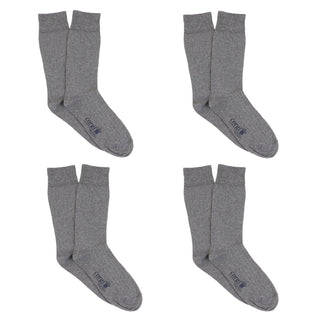 Set of gray socks with a brand logo on a white background