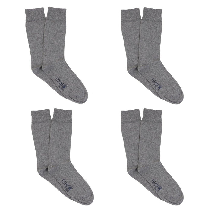 Set of gray socks with a brand logo on a white background