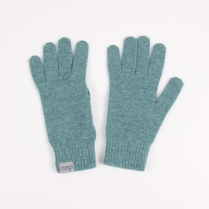 pair of aqua gloves