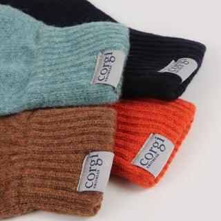 close up of gloves with corgi label