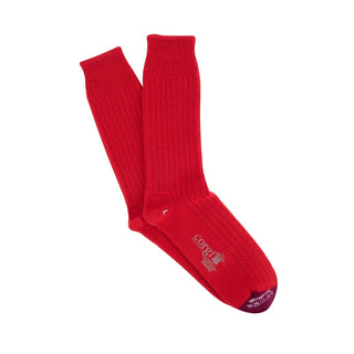 Luxury Rib Contrast Toe Pure Cashmere Socks - Corgi Socks