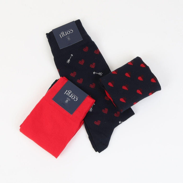 Men's "I Love You" 3-Pair Cotton Gift Box - Corgi Socks