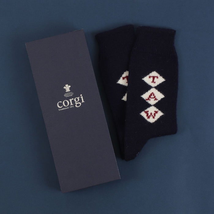 Men's Handmade Monogram Pure Cashmere Socks