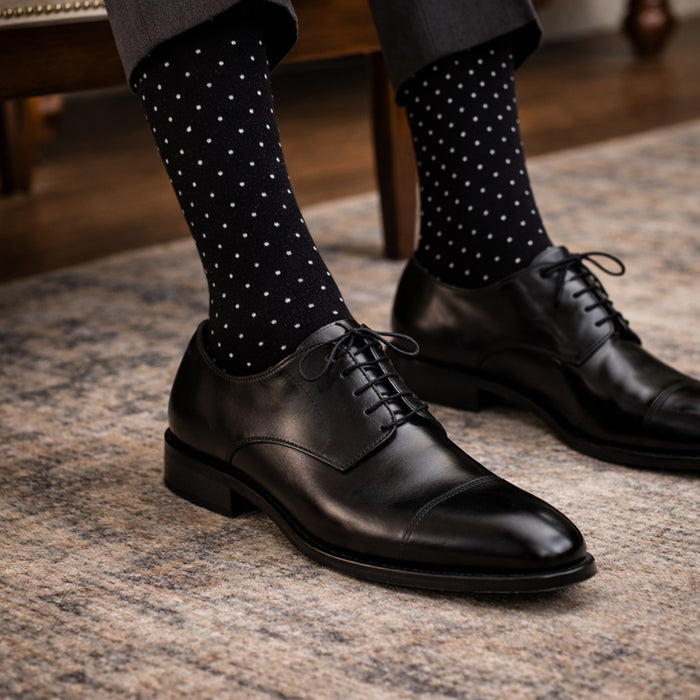Men's Pin Dot Cotton Long Socks