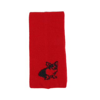 Corgi dog motif scarf in red