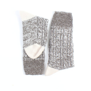 Women's Handmade Cable Marl Cashmere & Cotton Socks