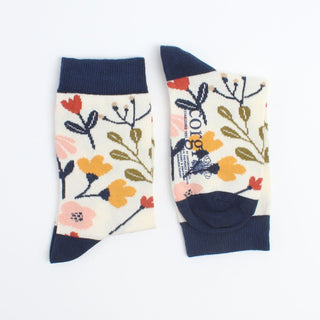 Kids Floral Print Cotton Socks