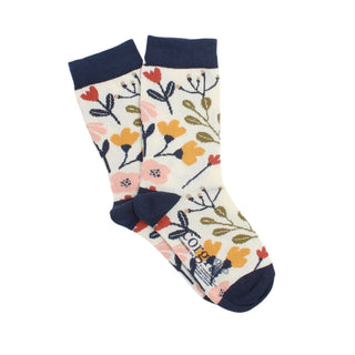 Kids Floral Print Cotton Socks