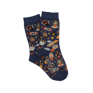 Kids Space Rocket Cotton Socks