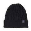 men's cable beanie in colour black. 