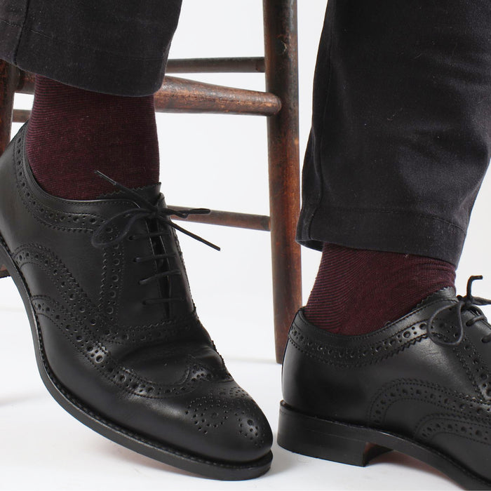 Men's Luxury Micro Striped Cotton & Cashmere Socks