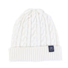 men's cable beanie in colour ecru. 