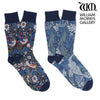 2 pairs of men's William Morris socks on a white background