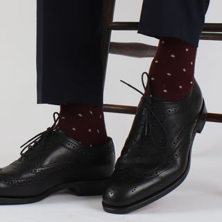 Men's Pin Dot Luxury Cotton & Cashmere Socks