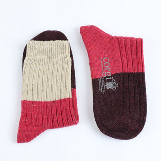 Women's Colour Block Donegal Wool Socks