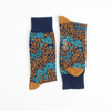 floral socks side by side laid flat