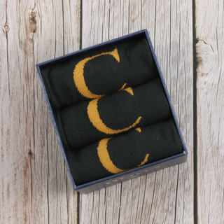 Men's 3-Pair Personalised Letter Socks