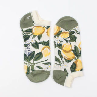 Women's Lemon Patterned Cotton Trainer Socks