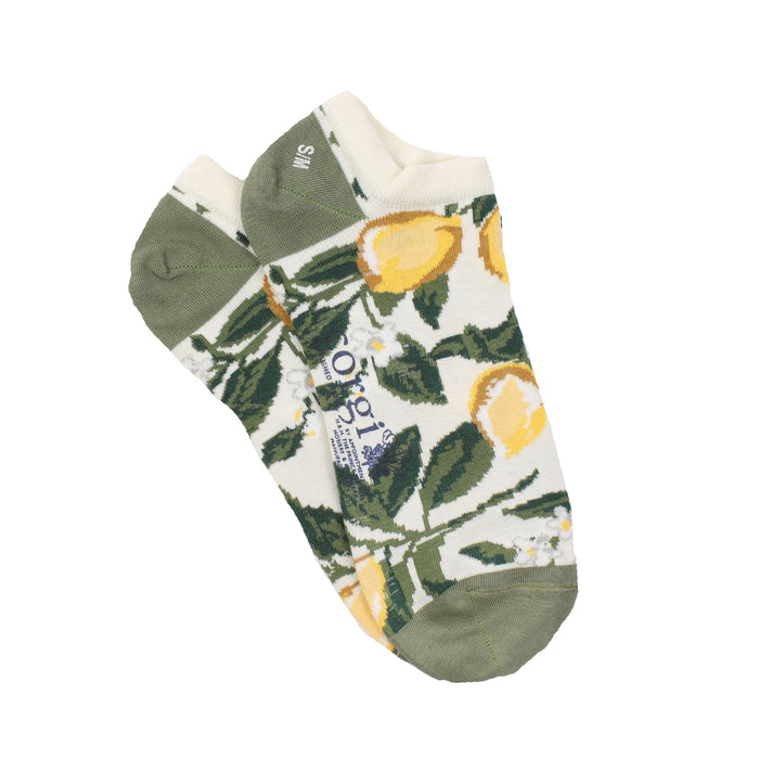 Women's Lemon Patterned Cotton Trainer Socks