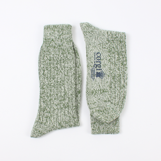 Men's Green Marl Wool & Cotton Socks