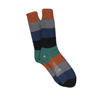 Men's Colour Block Wool & Cotton Socks
