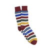Colorful striped socks on a white background