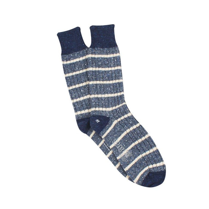 Men's Fine Stripe Donegal Wool Socks