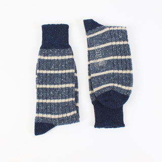 Men's Fine Stripe Donegal Wool Socks