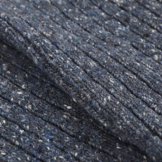 Stripe Cuff Ribbed Donegal Wool Socks
