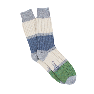 Men's Banded Stripe Donegal Wool Socks