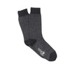 Gray sock with black accents on a white background