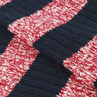 Rugby Stripe With Contrast Heel & Toe Pure Cotton Socks